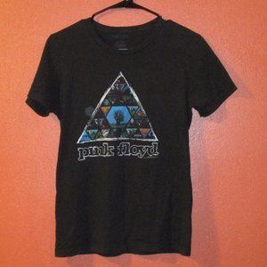 Pink Floyd Woman Large Black Red White Graphic Rock Band Short Sleeve Shirt